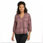 prAna Elena Top Organic Cotton Tunic Blouson size L Mauve Photo 2