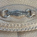 Brighton Vintage Crossbody Bag Organizer Small Pebbled Gold Leather Heart Detail Photo 2