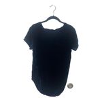 Anthropologie  Cloth & Stone Navy Crushed Velvet Short Sleeve Top – Size S Photo 1