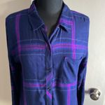 Rails 30.  Hunter Plaid Ultraviolet Button-Down Longsleeve Top Size Medium Photo 2
