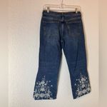 Anthropologie Pilcro Floral Embroidered High Rise Flare Cropped Jeans Photo 4