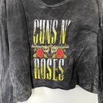 Guns n' Roses cotton band music cropped long sleeved sweatshirt crewneck style Yellow Photo 1