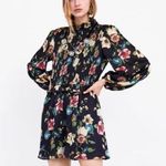 ZARA Floral Print Jumpsuit Romper Sz XS Multi Colored Smocked Chest Photo 0