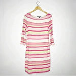 Brooks Brothers Pink & Green Striped Jersey Dress – Size Medium Photo 2