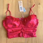 Oh Polly SEND MY LOVE Ruffle Cup Crop Top in Hot Pink Photo 6