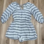 Holding Horses Anthropologie Striped 3/4 Sleeve Romper Women’s Medium Petite Photo 2