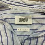 Anthropologie Grayson Flannel Striped Longsleeve Button Up Blouse Size Small Blue Photo 2