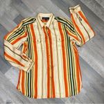 Jones New York  Signature Satin Retro Multi Stripe Blouse Cream Multi Medium Photo 12