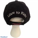 Biker Babe Hat Embroidered Tattoo USA Love 2 Ride Motorcycle Bad Girl Black Photo 1