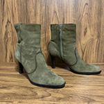 Audrey Brooke  y2k mossy green suede Women’s 6.5M leather heeled boots Photo 1