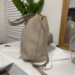 Cuyana new  16” leather system tote bag work career casual purse with strap STONE Photo 10