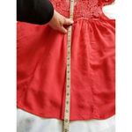 San Joy  Sleeveless Top Coral V-neck w/ Open Lace Upper Body Womens Size Small Photo 6