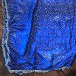 6x5 ft Silk embossed periwinkle Persian body wrap Photo 4