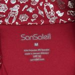 SanSoleil Solshine Foil‎ Print 1/4 Zip Mock Long Sleeve Golf Top Size Medium Red Photo 11