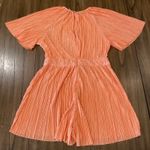 MINKPINK Revolve  Livia Plisse short sleeve Flowy Orange Pleated Romper small Photo 7