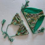 Ted Baker Women's Lerona Reversible Triangle Bikini Top size 2 green floral Photo 1