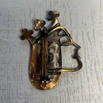 Vintage Copper Queen of Hearts Brooch Brown Photo 4