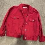 Topshop Red Jean Jacket Photo 0