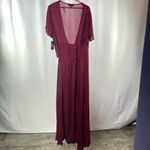 NWT Lulus Heart of Marigold Wrap Maxi Dress in‎ Burgundy Size 1X Red Photo 3