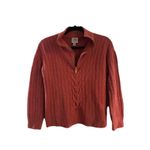 st. john's bay  Orange Cable Knit Half-Zip Long Sleeve Sweater Woman’s M Photo 4