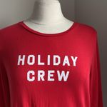 J.Crew  Holiday Crew Long Sleeve Tee Womens Sz Large Red Christmas Novelty Photo 2