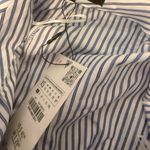 ZARA Blue White Striped Skirt XS NWT Foldover Waist Photo 4