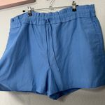 Reiss NEW  Blue Macey Linen Pull On Shorts Drawstring High Rise Size 14 Preppy Photo 4