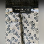 Perseption Petite Black/Gray Abstract Dots Short Cap Sleeve Dress Size S/M‎ Black Photo 4