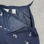 Talbots Irish Linen Paris Embroidered Trouser Pants Blue 6 Eiffel Tower Photo 5