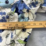 Eddie Bauer Vtg.‎  Floral Print Belted Trench Coat Spring Jacket Blue White Small Photo 10