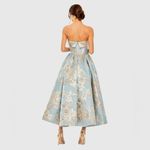 Mac Duggal  20726 Blue Strapless Brocade Midi Dress with Pockets Photo 6