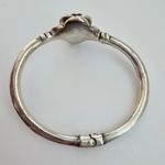 925 Sterling Silver 3D Rose Cuff Bangle Bracelet Photo 4
