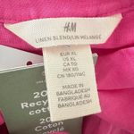 H&M Linen Blend Shirt Dress XL Pink Coastal Beachy Cruise Tie Waist Long Sleeve Photo 4