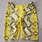 Yellow LICIFIT Snake Print Women's Shorts SIZE M Gymcore Cute Neon Fitness Size M Photo 0