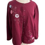 Falls Creek Embroidered Fleece Lined Button Up Cardigan Large Photo 0