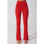 Year Of Ours Ribbed Flare Split Hem High Rise Flight Pants Red Size L Photo 3