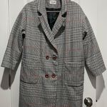 Houndstooth Plaid Glen Check Oversized Coat Photo 0