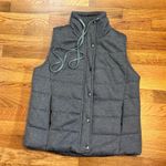 Women’s Medium Gray Full Zip Lined Puffer Vest Utility Winter Sleeveless Casual Photo 0