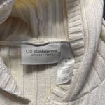 Liz Claiborne Cream Cardigan Short Sleeve Sweater with Ribbed Knit Photo 1