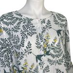 Cynthia Rowley Botanical Floral Linen Button Down Shirt, Sz 1X Photo 9