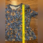 ZARA  Women's Blue Floral Ruffle Peplum Blouse Photo 5