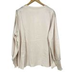 Sugar Lips Henley Satin Long Sleeve Blouse 2X in Champagne NWT Cream Long Sleeve Photo 8