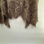 Boho Crochet Open Knit Fringe Cardigan Duster Neutral Ramie Cotton Layering 1X Brown Photo 7