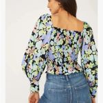 Free People | Ariana Floral Puff Sleeve Smocked Crop Size Medium Photo 3