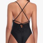 Amazon NWOT Backless Plunge Lace Up Scrunch One piece Photo 3