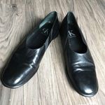 Calvin Klein Black Leather loafers slip on Dress Shoes career Womens Size 8 Photo 0