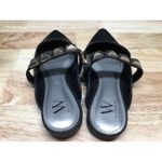 Worthington  Women's 7.5 Black Leather Studded Pointed Toe Classic Slip-On Mules Photo 2