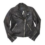 Madewell NWT  The Washed Leather Motorcycle Jacket in True Black M $498 Photo 1