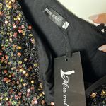 NWT One Shoulder Black Mermaid Sequin Dress M0622 Photo 4