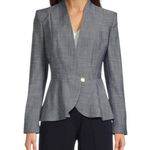 Tommy Hilfiger women's size 10 medium Gray Blazer peplum single button business Photo 0